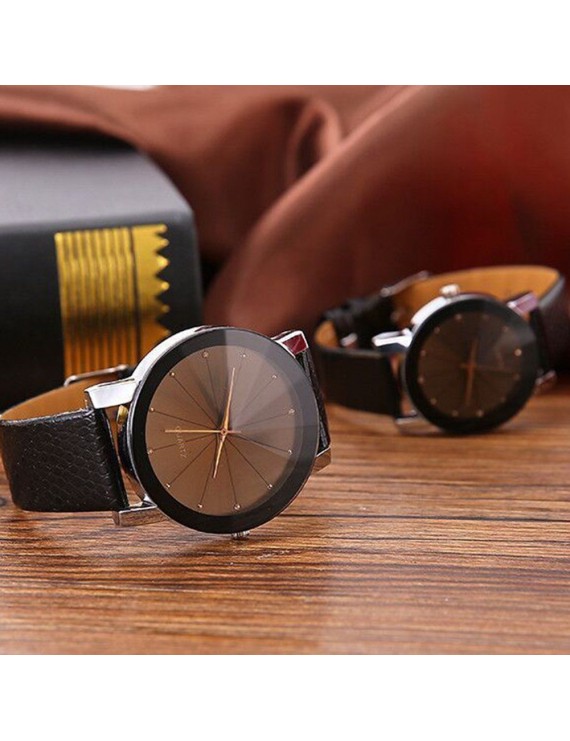 Couple Watches Men Women Compass Stainless Steel Quartz Analog Wrist Watch Gifts