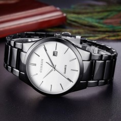 Curren Luxury Fashion Men Date Stainless Steel Sport Military Analog Quartz Wrist Watch