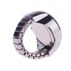 New Creative Fashion Lady Girl Steel Round Elastic Quartz Finger Ring Watch