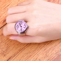 New Creative Fashion Lady Girl Steel Round Elastic Quartz Finger Ring Watch
