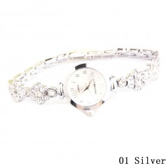 Fashion Women Luxury Rhinestone Crystal Bracelet Watches Mini Dial Quartz Stainless Steel Wristwatches