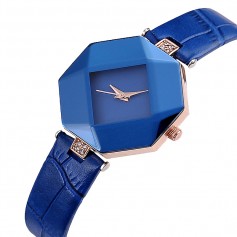 Women's Leather Watch Diamond Crystal Rhinestone Quartz Analog Wrist Fashion Watch