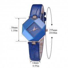 Women's Leather Watch Diamond Crystal Rhinestone Quartz Analog Wrist Fashion Watch