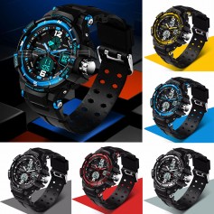 Hot Mens Stainless Steel LED Digital Date Army Sport Analog Quartz Wrist Watch