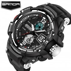 Hot Mens Stainless Steel LED Digital Date Army Sport Analog Quartz Wrist Watch