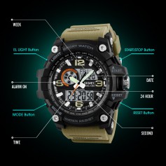 SKMEI Sports Watches Men Fashion Multi-function Chronograph Digital Quartz Dual Display Wristwatches
