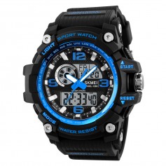 SKMEI Sports Watches Men Fashion Multi-function Chronograph Digital Quartz Dual Display Wristwatches
