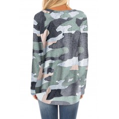 Khaki Stand For Something Camo Knit Top