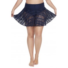 Blue Crochet Lace Skirted Bikini Bottom