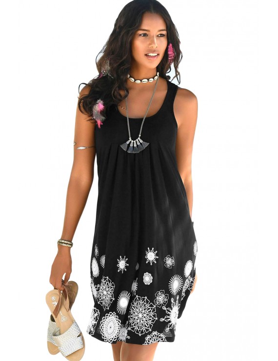 Black Beachtime Sleeveless Beach Dress