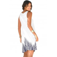 White Beachtime Sleeveless Beach Dress