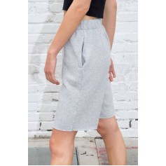 Light-gray Pocket High Waist Casual Shorts