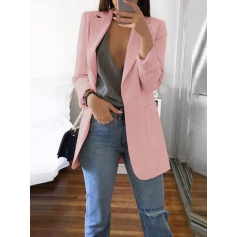 Simple Solid Color Long Sleeve Button Thin Coat