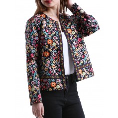 Ethnic Floral Print Long Sleeve Jacket