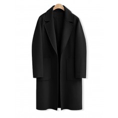 Casual Solid Color Turn-Down Collar Button Fly Women Coats
