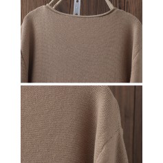 Casual Print Long Sleeve Overhead Sweater For Women