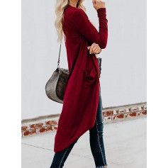 Solid Color Pockets Button Knitting Thin Cardigans