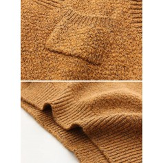 Women Casual Knit Solid Color V-neck Loose Sleeveless Sweater